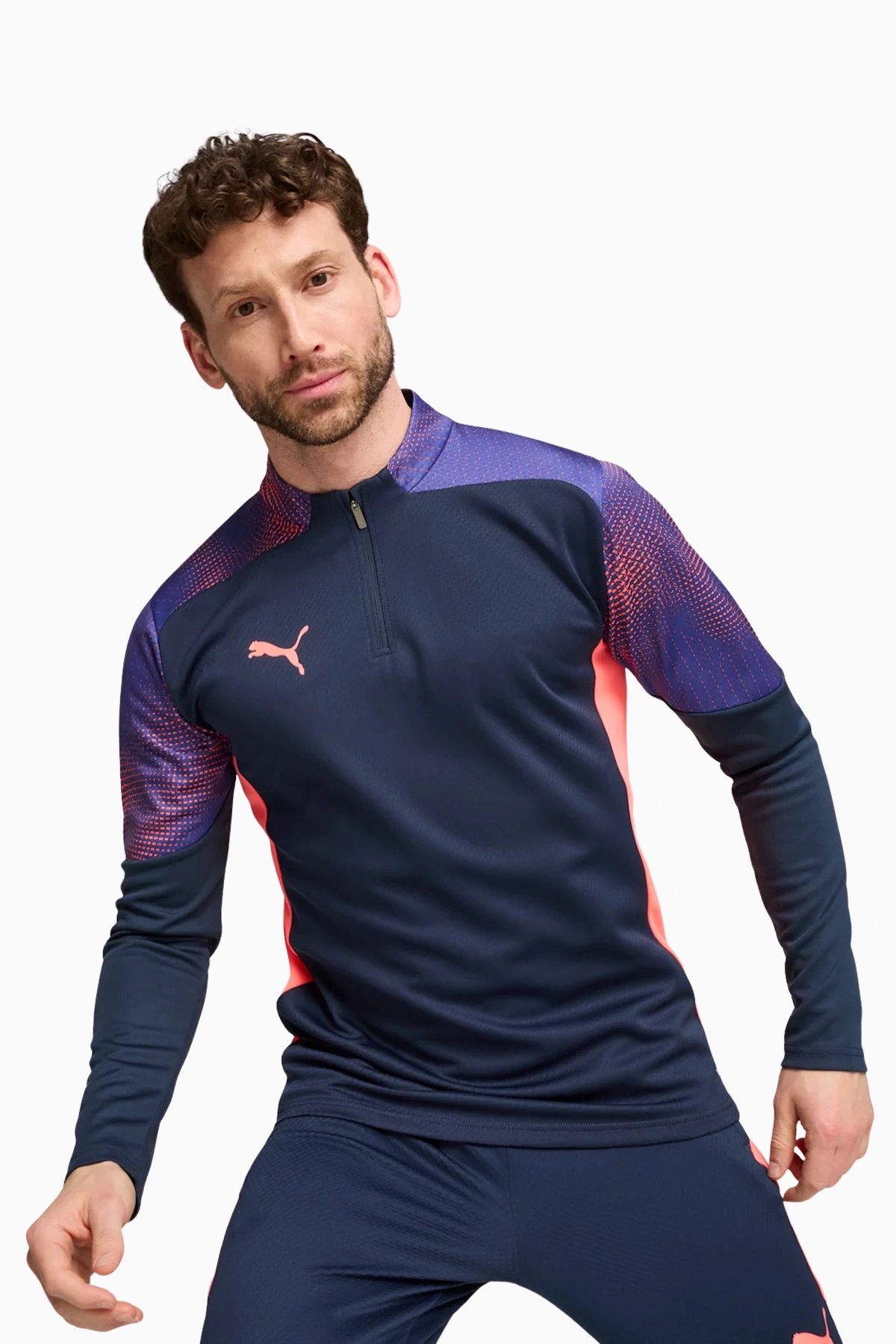 Bluza Puma IndividualFINAL Top 1/4 Zip - Granatowy