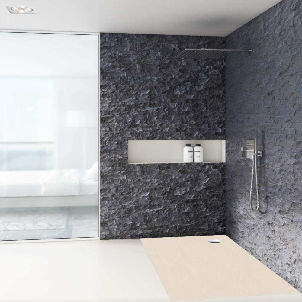 Schedpol Etrusco Cashmere Stone brodzik prostokątny 90x80 cm beżowy 3.472/PK/ST