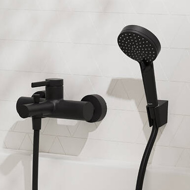 Hansgrohe Zesis S bateria wannowo-prysznicowa ścienna czarna 74420670 - Wysyłka w 24h