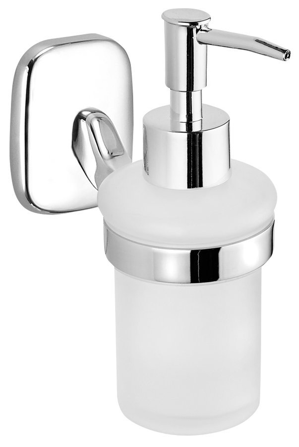 Aqualine Rumba dozownik do mydła 160 ml ścienny chrom/szkło mleczne RB119