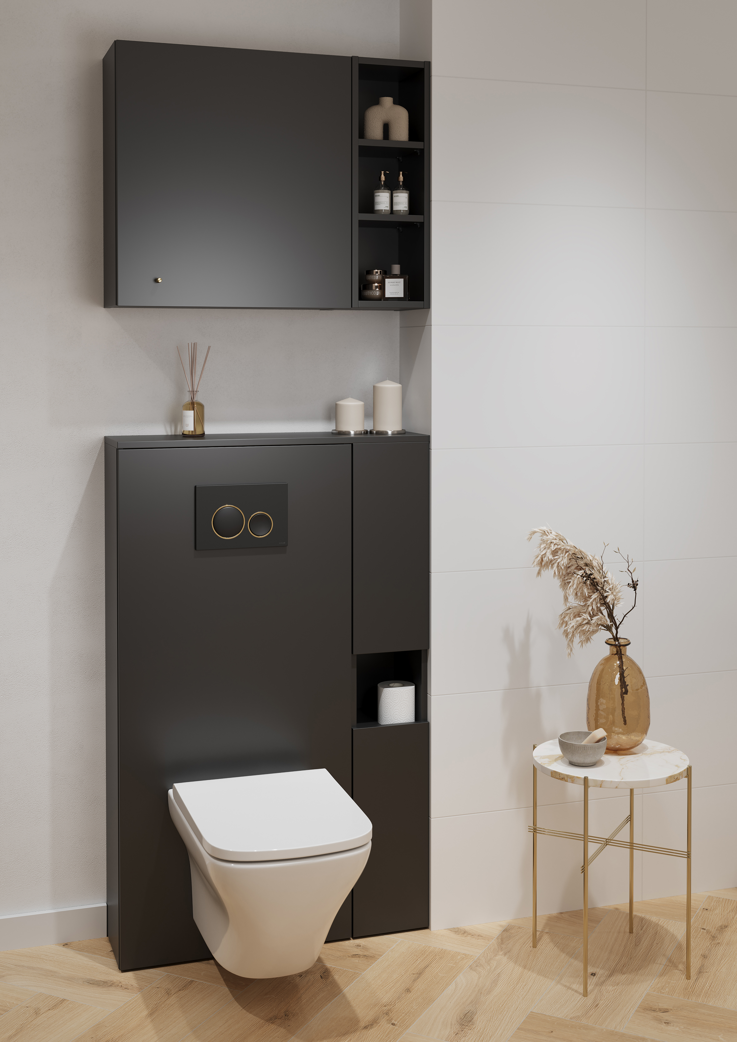 Cersanit Larga szafka 56x22,2x60 cm boczna wisząca antracyt S164-040