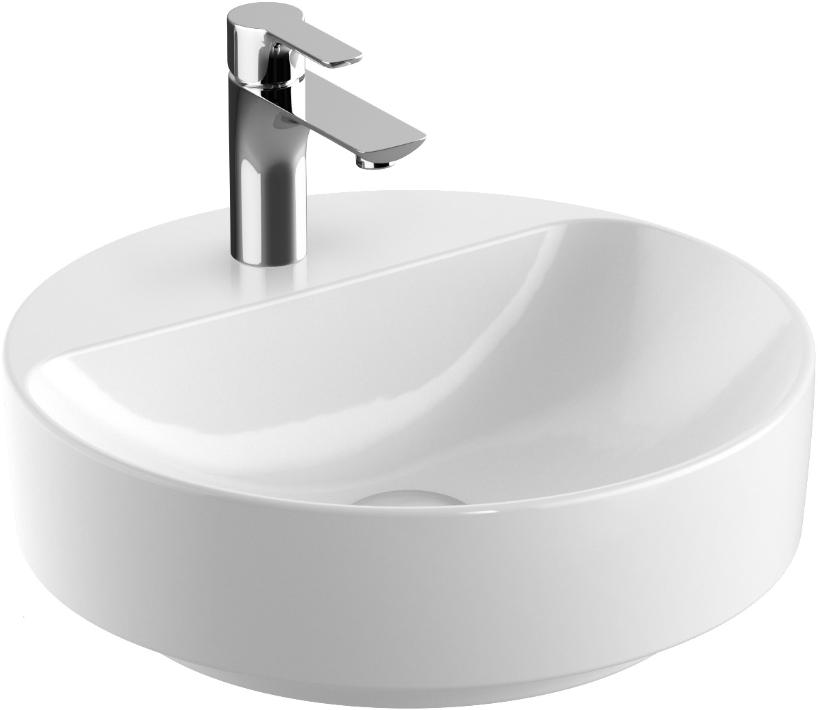Geberit Variform umywalka 45 cm nablatowa okrągła KeraTect biała 500.770.00.2