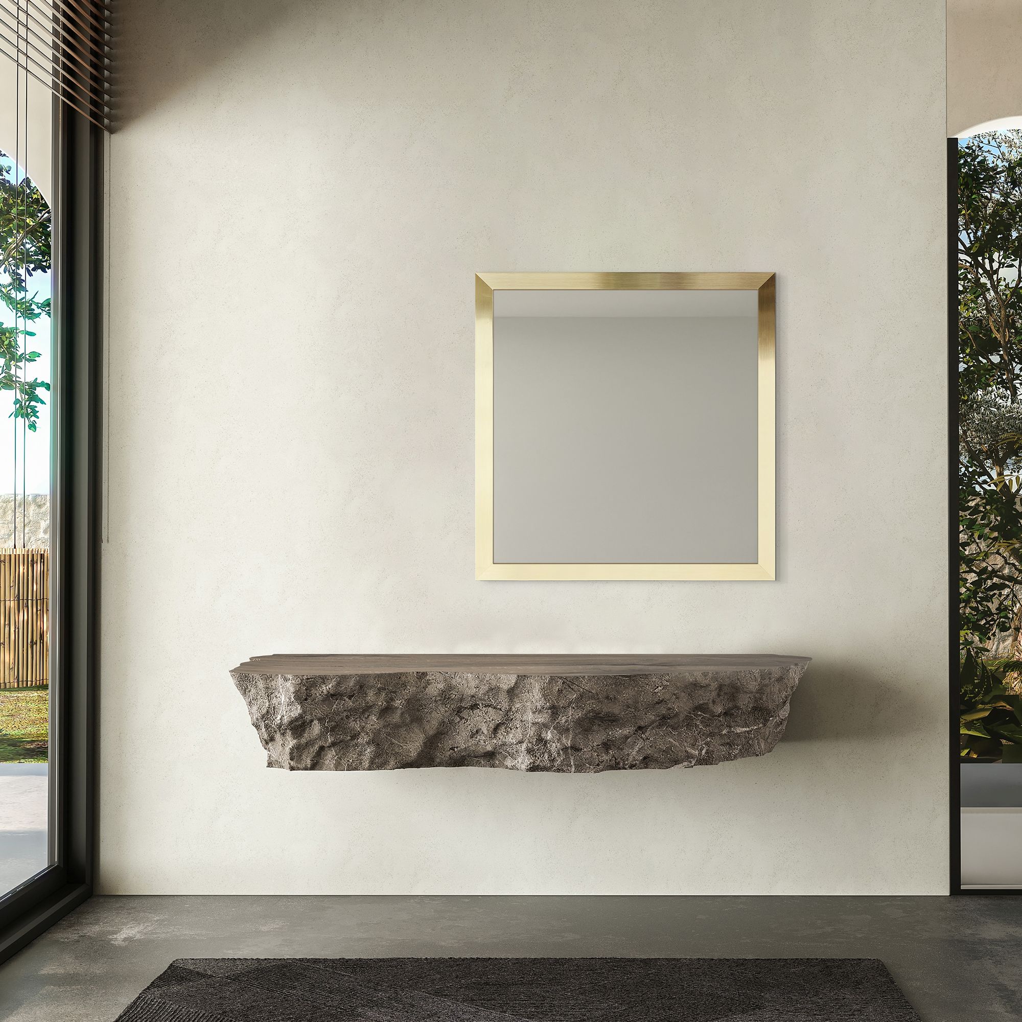 Ars Longa Slim lustro 137,8x47,8 cm prostokątne złote szczotkowane SLIM40130-ZS