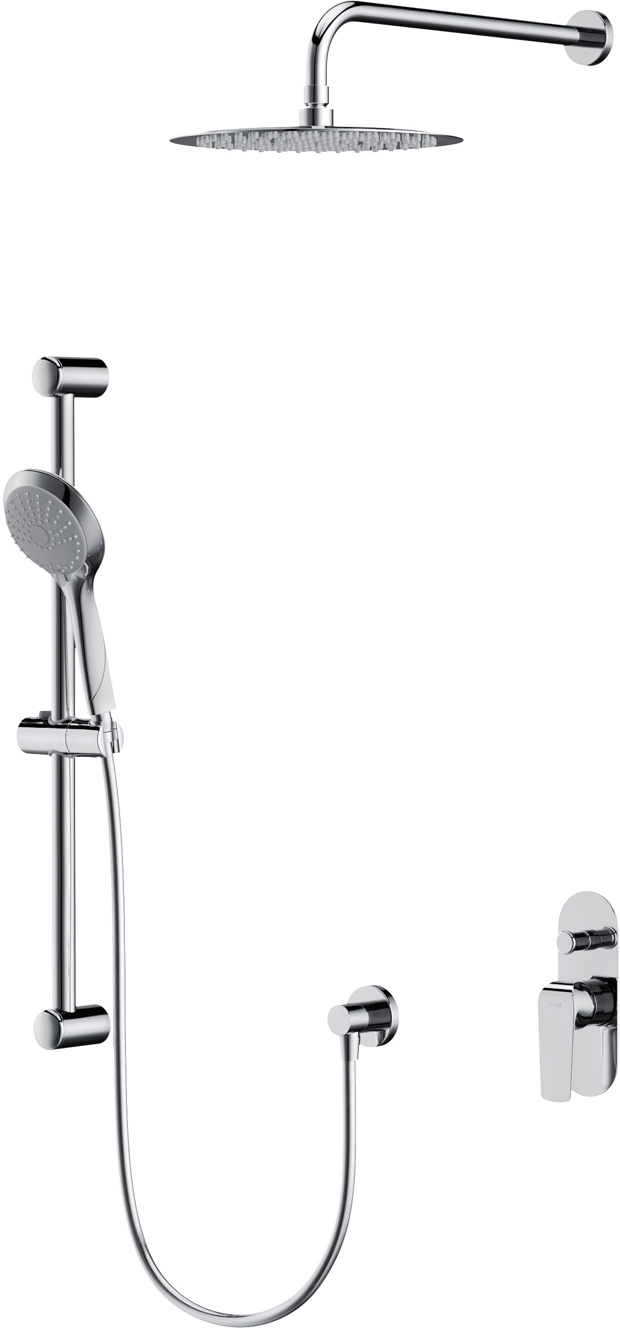 Cersanit City zestaw prysznicowy podtynkowy z deszczownicą chrom S952-014