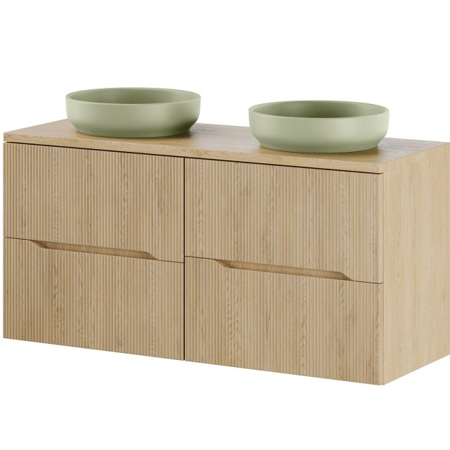 COMAD Zestaw mebli NORDIC CREMONA 2 szafki z blatem 120 cm, 2 umywalk