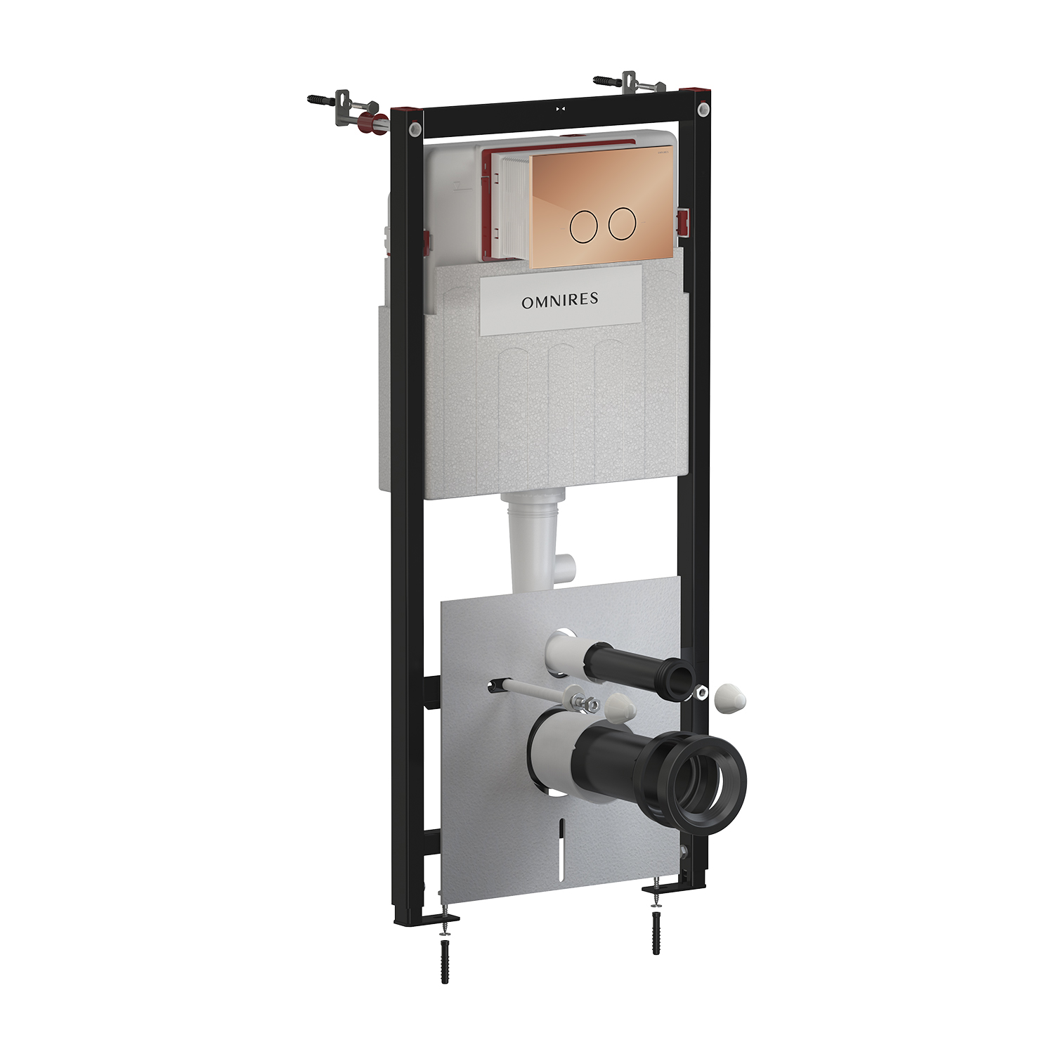 Darmowa Dostawa - Stelaż podtynkowy z przyciskiem spłukującym do miski wc wiszącej Omnires Eco Flush Set STFWCECO1R45RCP