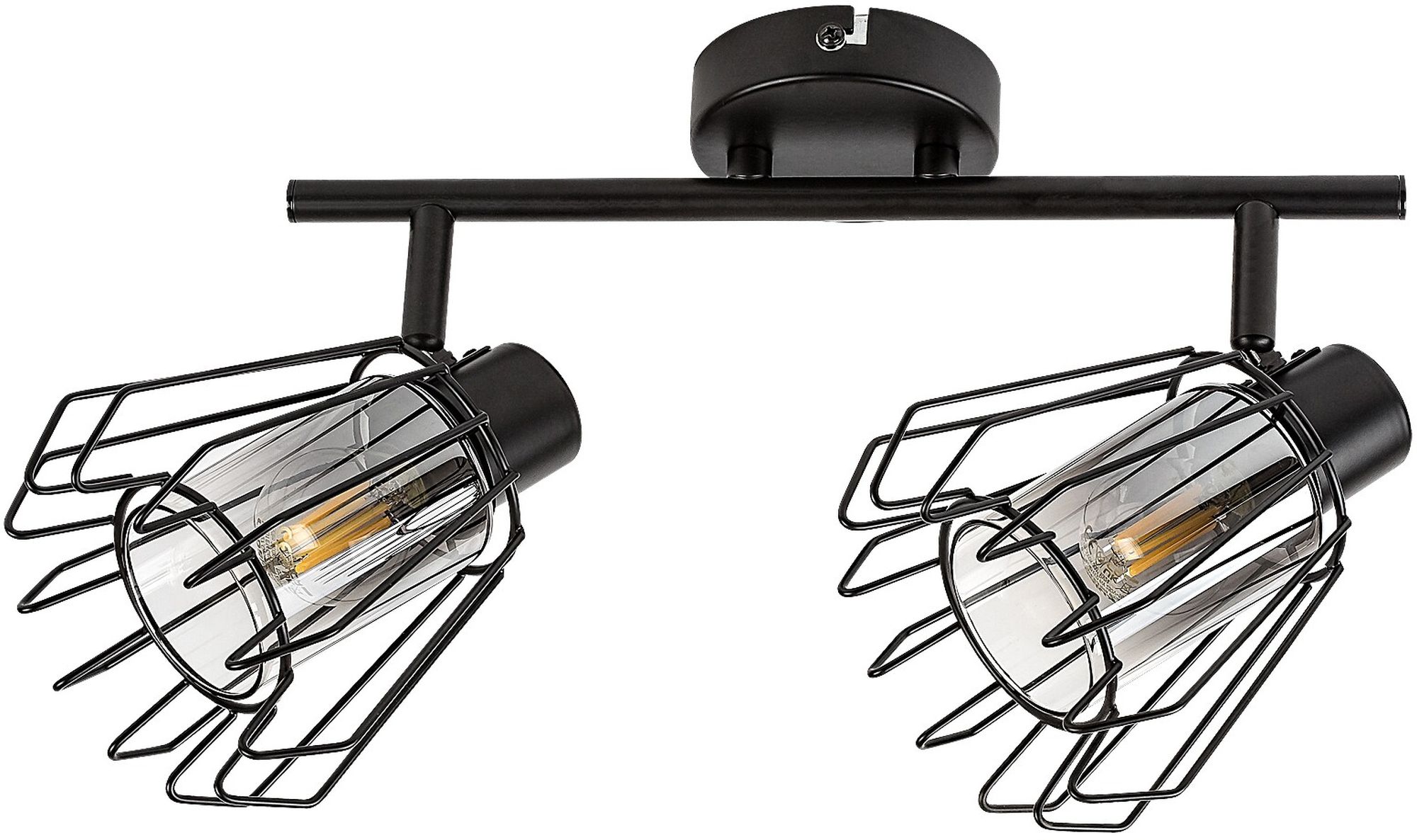 Darmowa Dostawa - Lampa podsufitowa 2x40 W czarna-przydymiona Rabalux Emerencia 73068