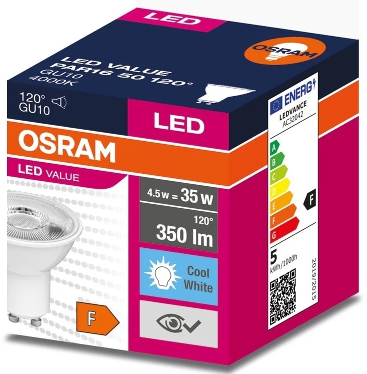 Darmowa Dostawa - Żarówka LED 1x4.5 W 4000 K gu10 Osram Value 4058075198708