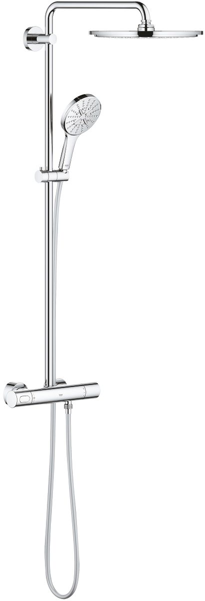 Darmowa Dostawa - Zestaw prysznicowy ścienny termostatyczny z deszczownicą starlight chrome Grohe Rainshower 27968001