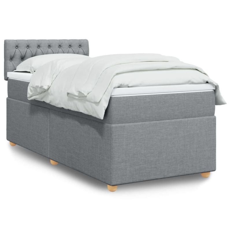 Łóżko kontynentalne WaszeMeble 80x200 cm jasnoszare WM-3286514 1 szt.