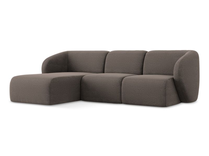 Narożnik lewostronny LaMiaSofa CERVO z tkaniny bouclé 248x166 cm czekoladowy 1 szt.