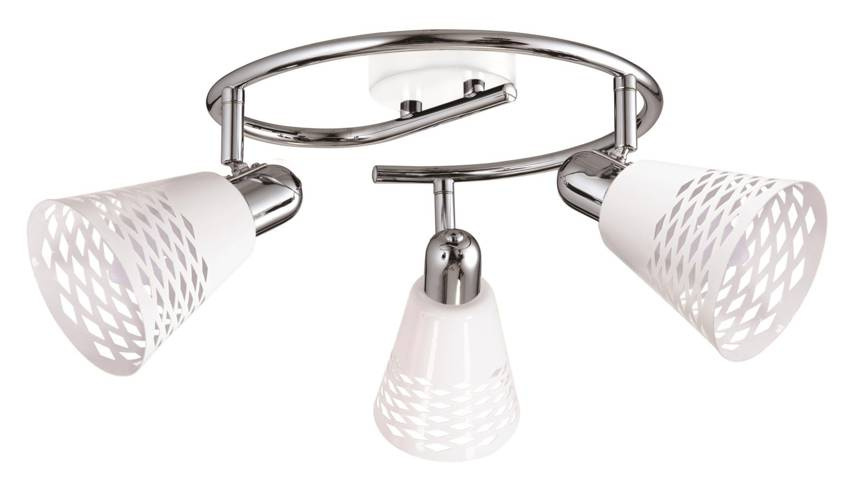 Biała lampa sufitowa spirala 3-punktowa do salonu DISCOVERY metal