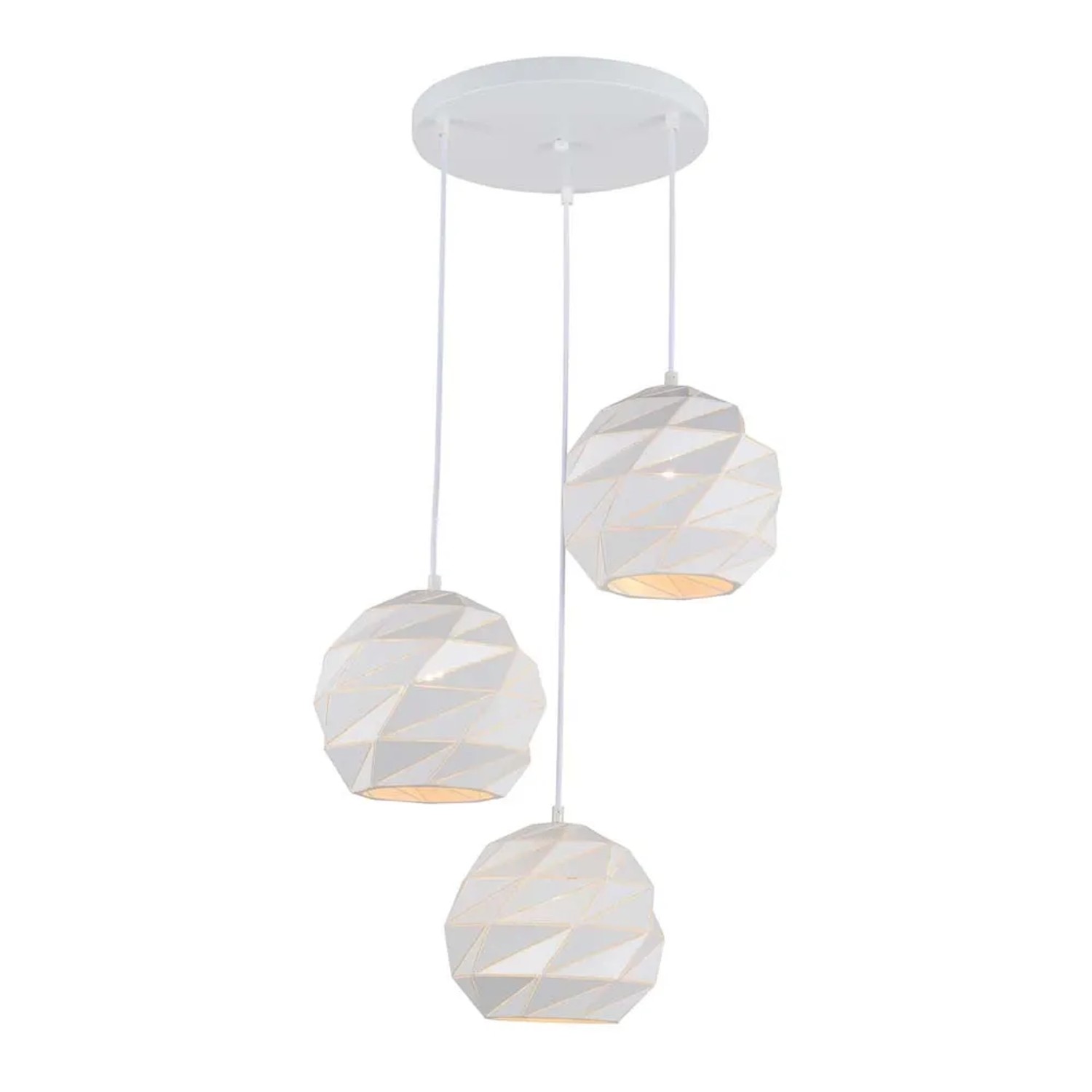 Italux Lampa wisząca PALERMO śr. 21,5 cm 3xE27 40W biała