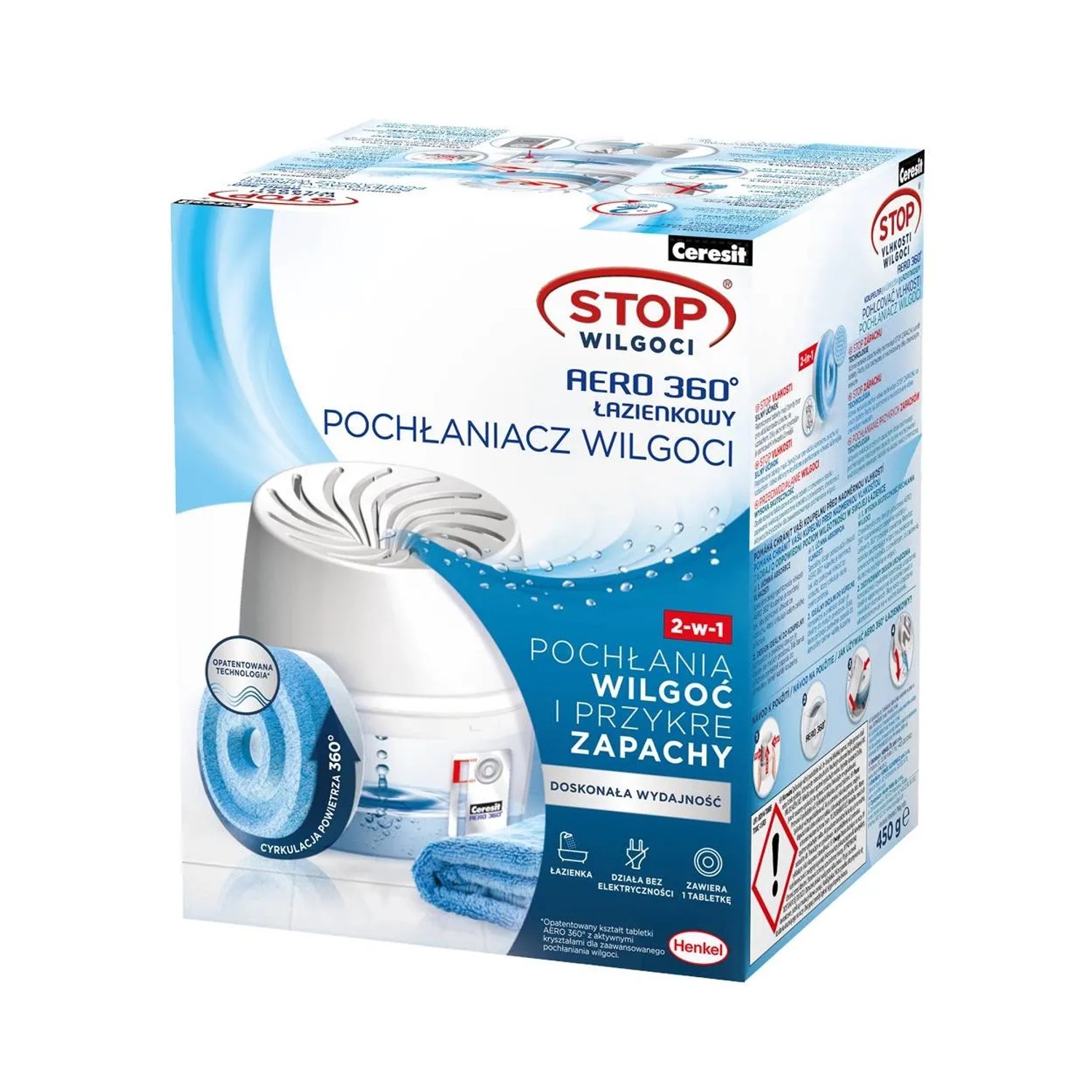 Pochłaniacz wilgoci AERO 360 st. łazienkowy 450 g