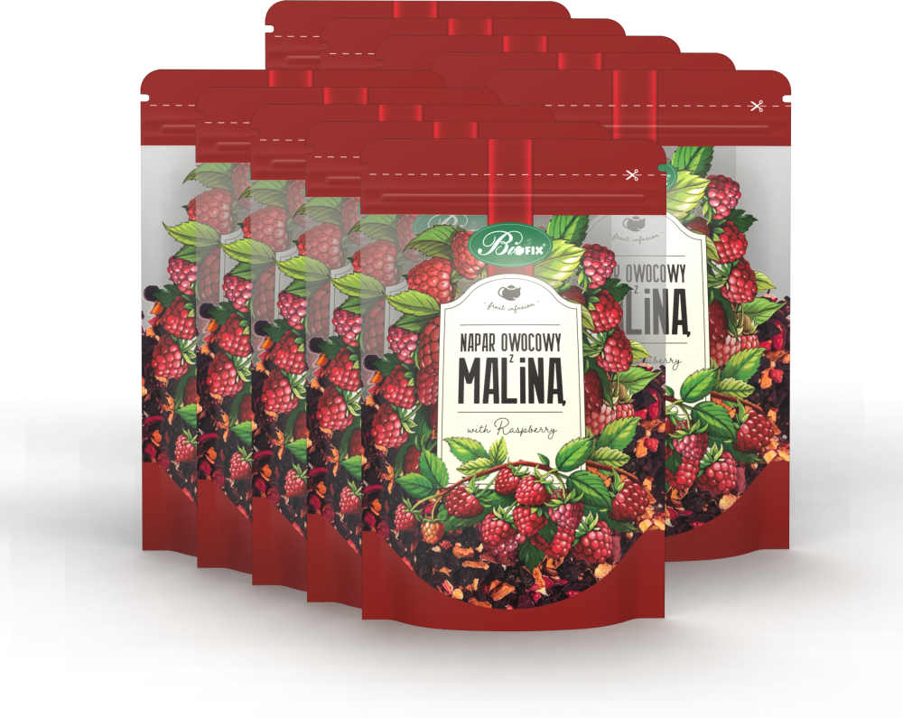 10x Herbata owocowa z suszu BiFix, malina, 100g