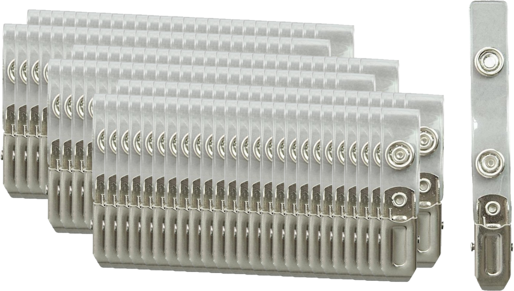 150x Klips Argo, do identyfikatora CT 210, z paskiem, przezroczysty