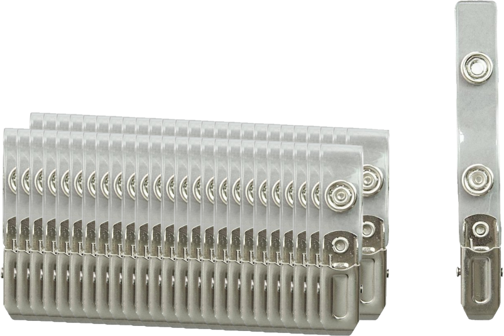 50x Klips Argo, do identyfikatora CT 210, z paskiem, przezroczysty