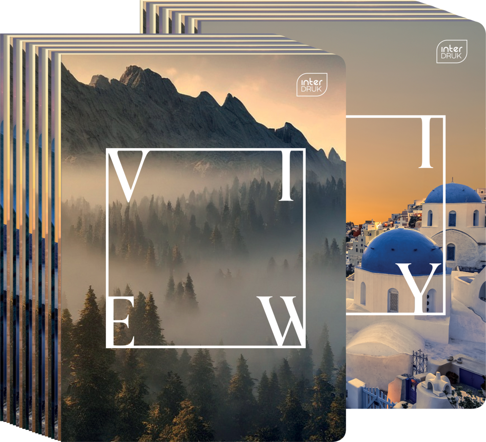 50x Zeszyt w kratkę Interdruk UV Mix 2 Travel , A5, 80 kartek, mix wzorów