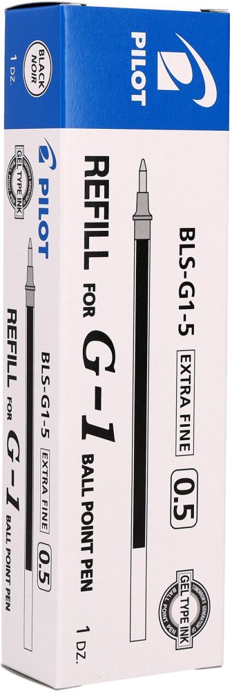 12x Wkład do pióra żelowego Pilot, G1, 0.5mm, czarny