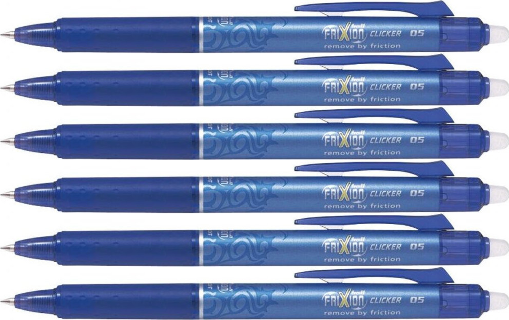 6x Pióro kulkowe wymazywalne Pilot Frixion Clicker, 0.5mm, niebieski