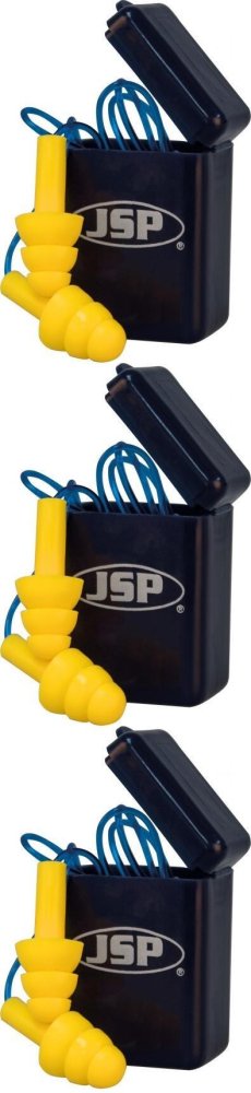 3x Zatyczki do uszu JSP Maxifit Pro AEE110-060-200, na sznurku, żółto-niebieski