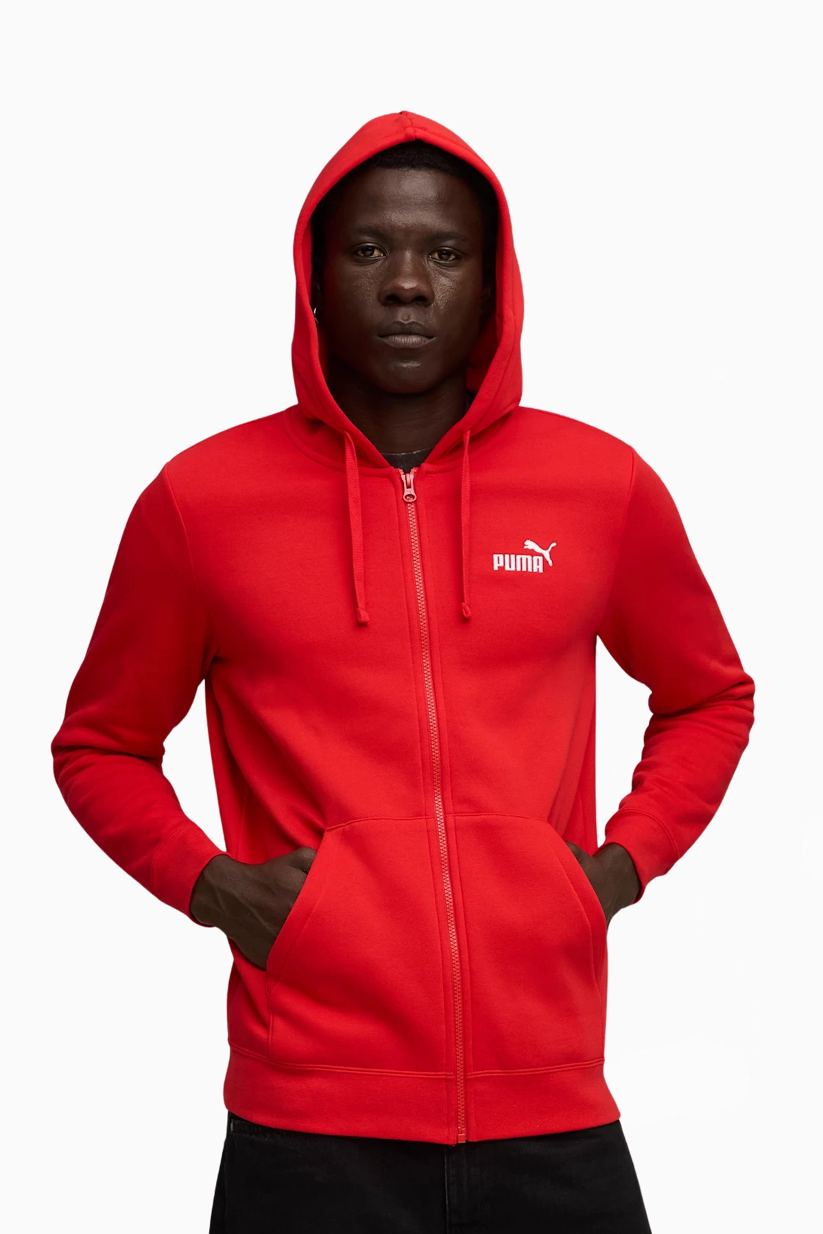 Bluza z kapturem Puma Essentials No.1 Logo Full-Zip - Czerwony