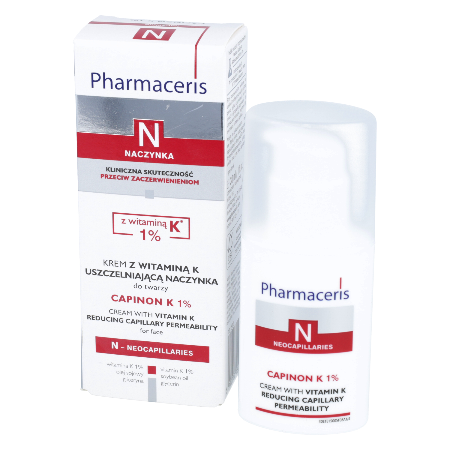 Pharmaceris n capinon k1% - krem z witaminą k uszczelniającą naczynka, 30 ml