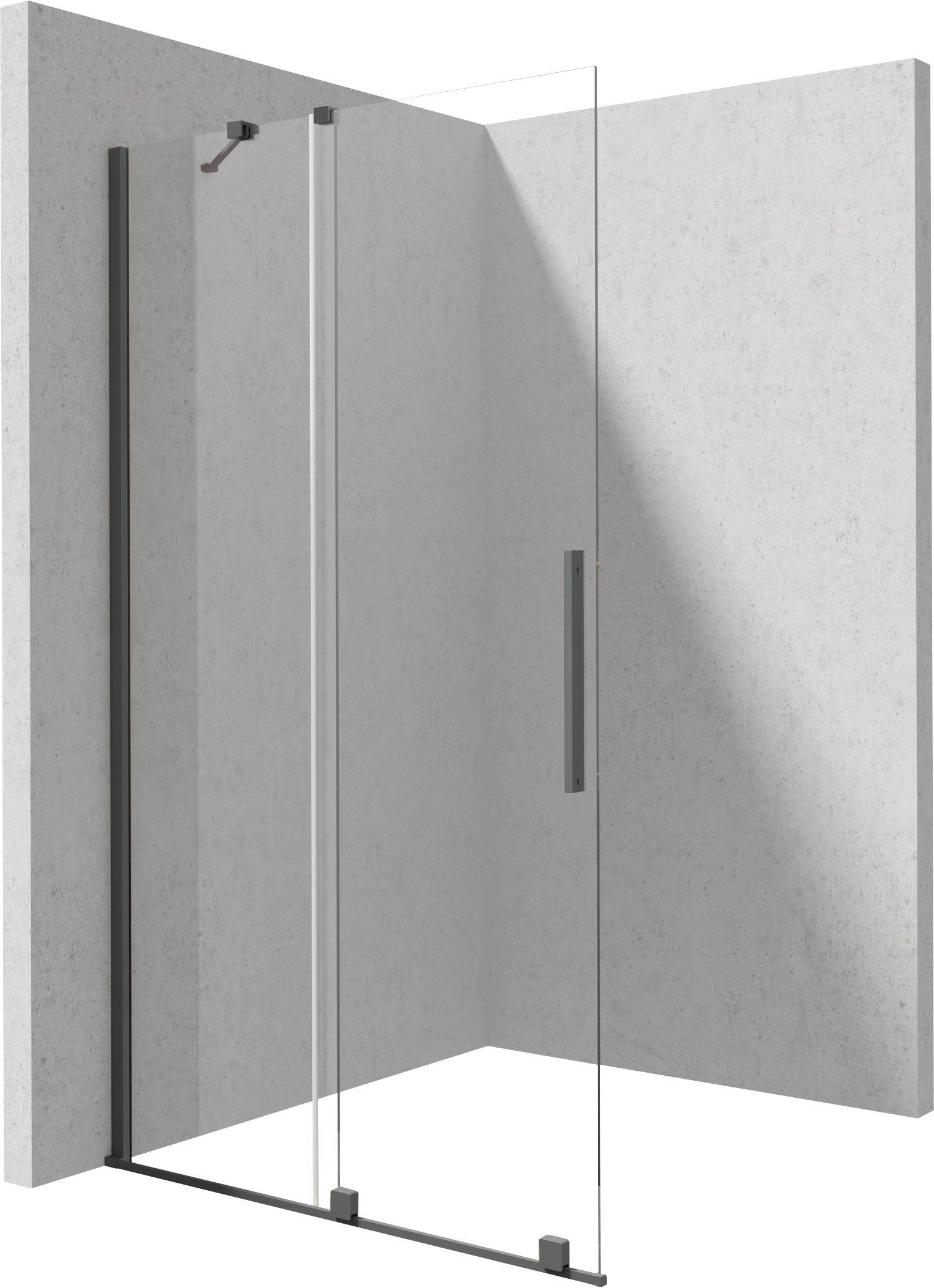 Deante Prizma ścianka prysznicowa walk-in 140 cm grafitowy szczotkowany/szkło przezroczyste KTJ_D34R