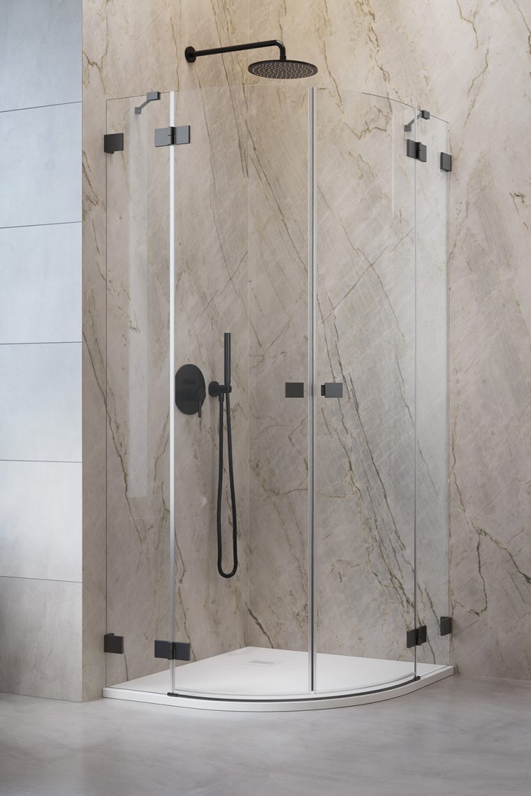 Radaway Essenza Pro Brushed Gunmetal PDD kabina prysznicowa część prawa 80x80 cm półokrągła gunmetal szczotkowany/szkło ...