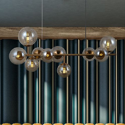 Italux Frontera lampa wisząca 10x5 W mosiądz PND-40423-10A