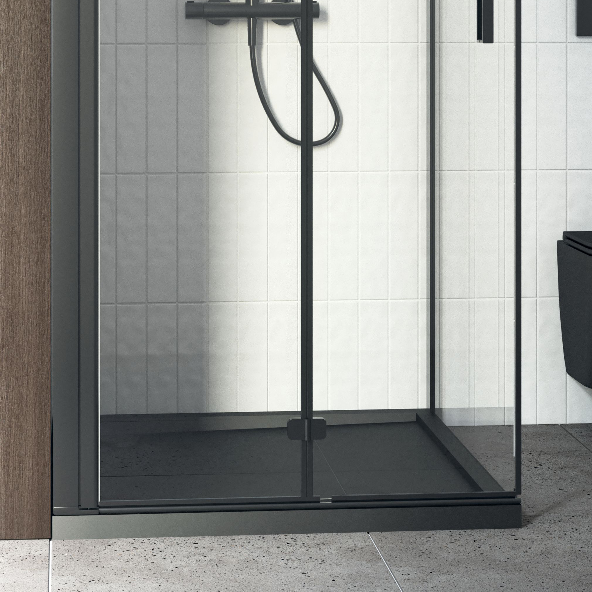 Oltens Superior brodzik prostokątny 100x90 cm czarny 15005300 - Wysyłka w 24h