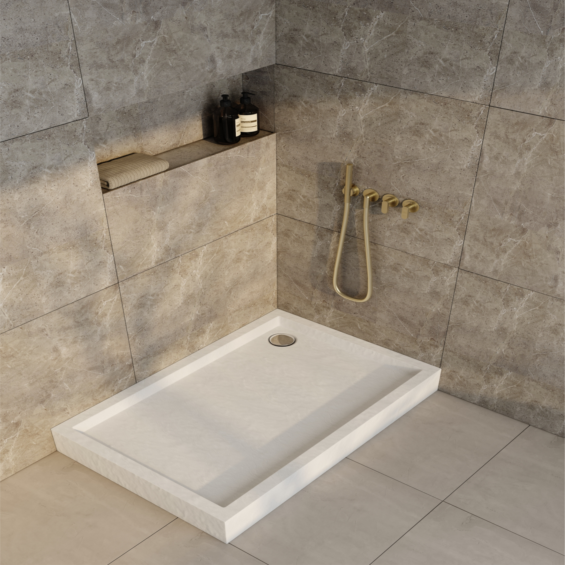 Schedline Favory Plus White Stone brodzik prostokątny 100x90 cm biały 3ST.F1P-90100/B/ST