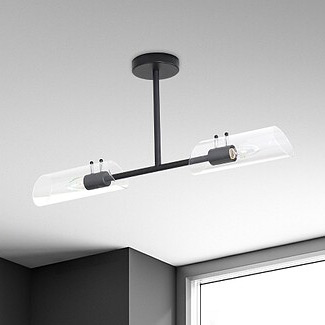 Rabalux Teodoro lampa podsufitowa 2x12 W czarna-przezroczysta 75028
