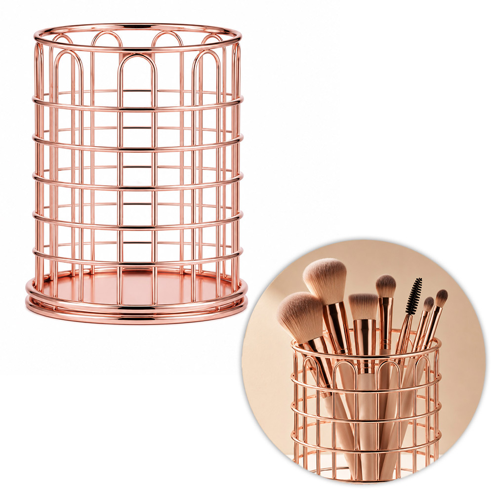Stojak organizer pojemnik na pędzelki rose gold Nr 7