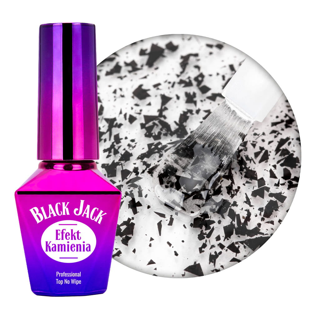 Jack Top Molly Nails no wipe z drobiną Black HEMA/Di-HEMA Free 10g