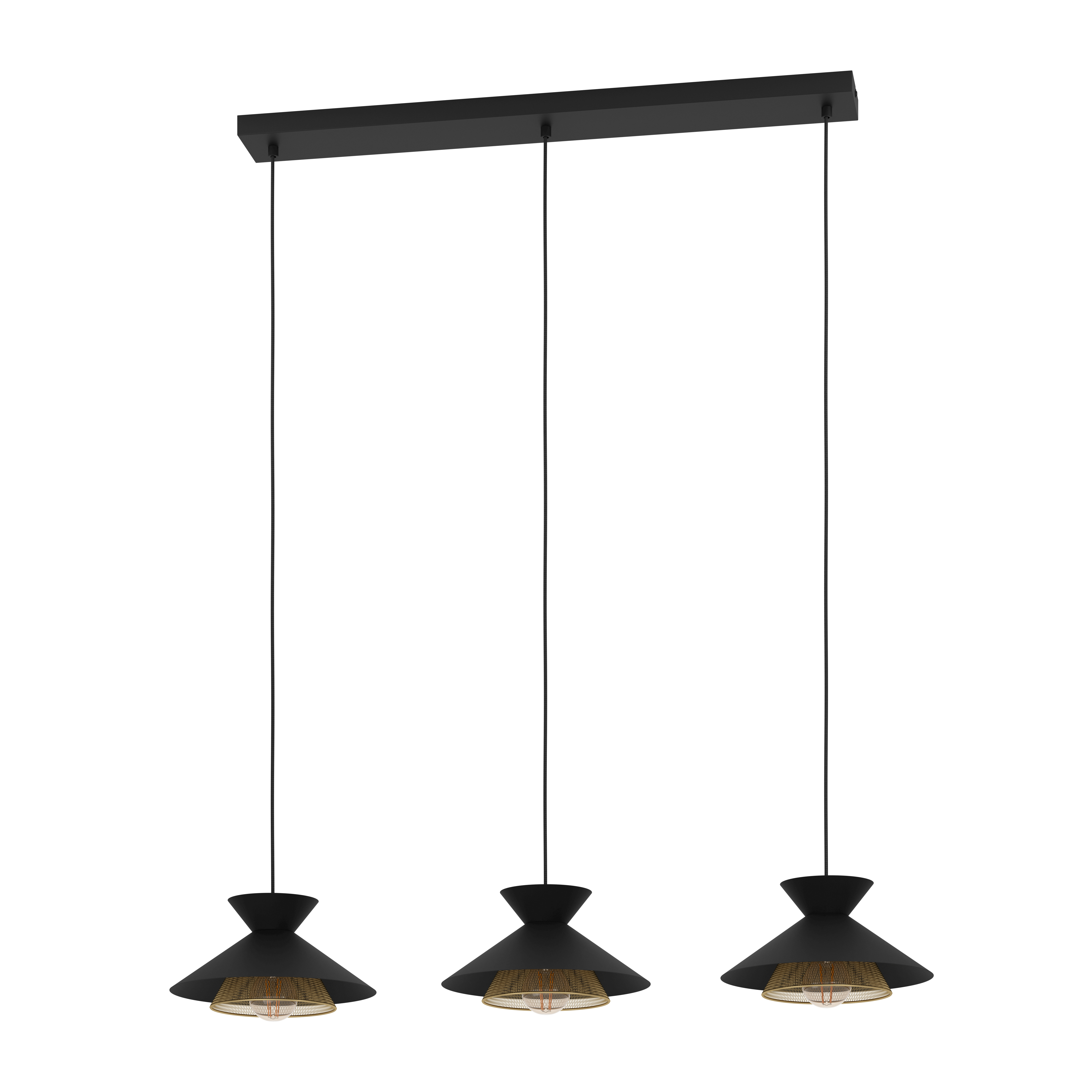 Darmowa Dostawa - Lampa wisząca 3x40 W czarna-miedź Eglo Grizedale 43886