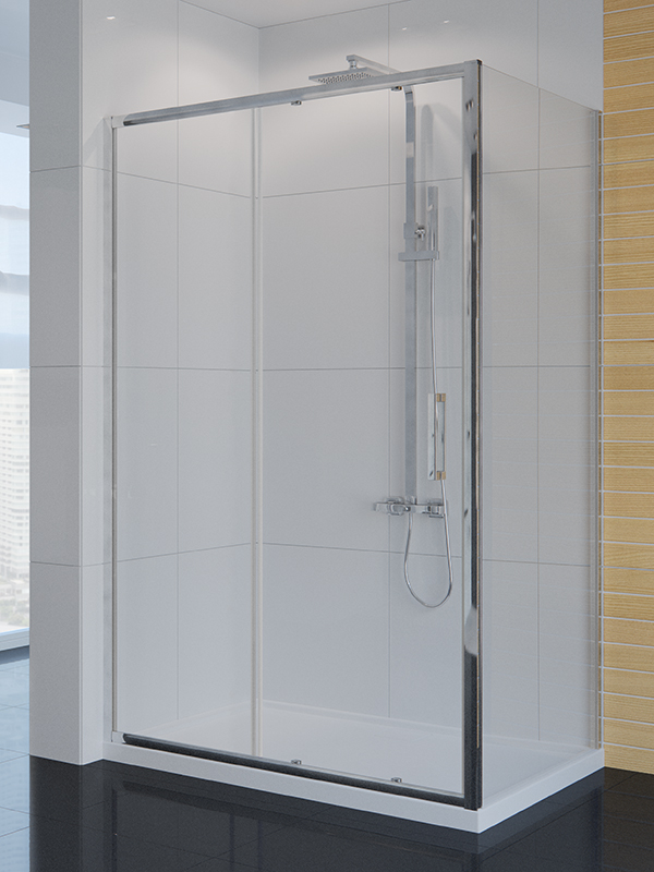 Darmowa Dostawa - Kabina prysznicowa 120x80 cm prostokątna aluminium połysk/szkło przezroczyste New Trendy New Corrina D0090A/D0078B
