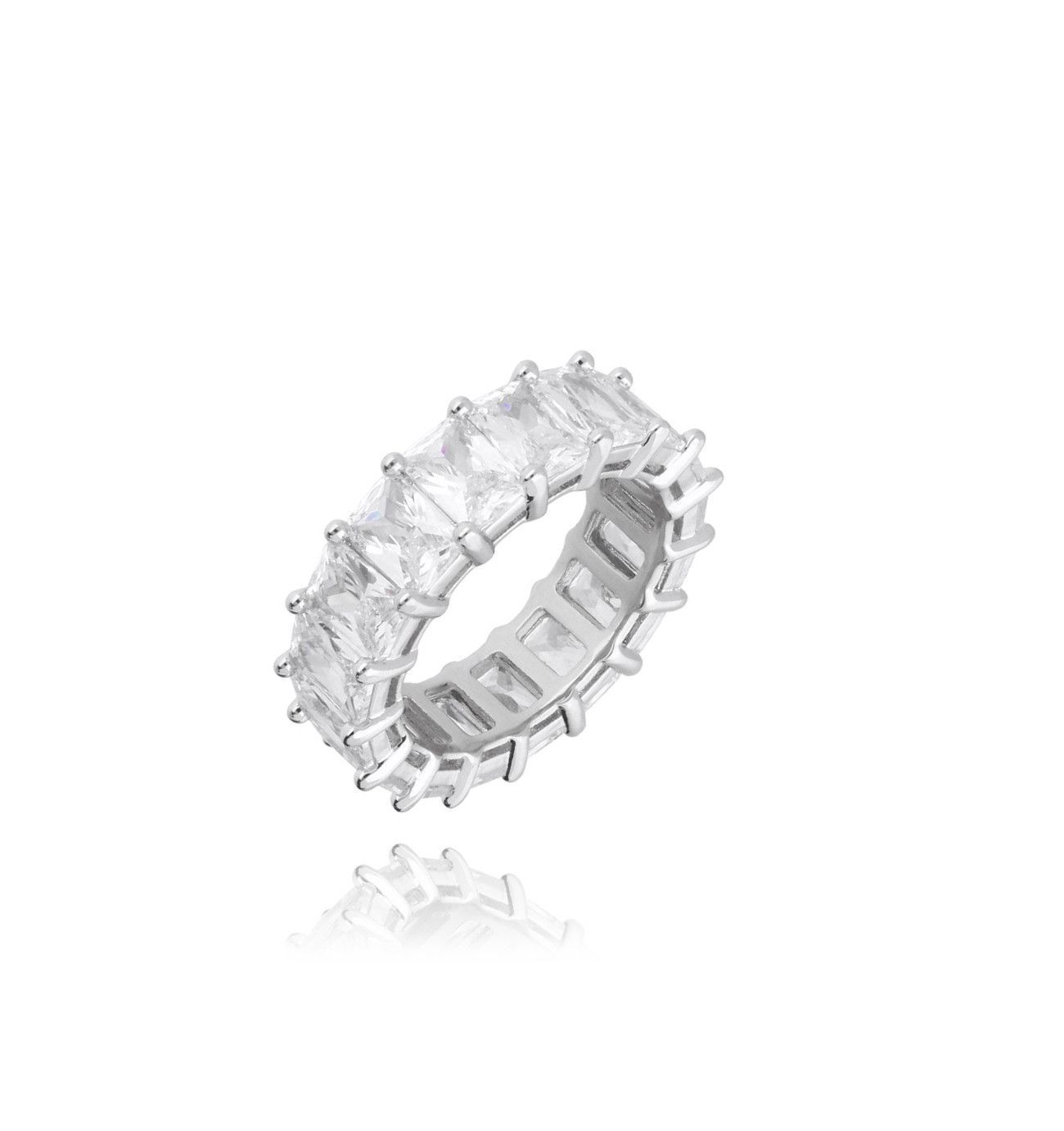 Pierścionek srebrny z kryształkami Silver Ice - By Dziubeka