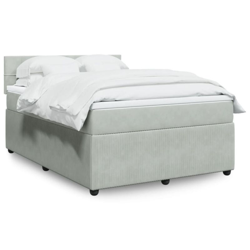 Łóżko kontynentalne WaszeMeble 140x190 cm jasnoszare WM-3290034 1 szt.