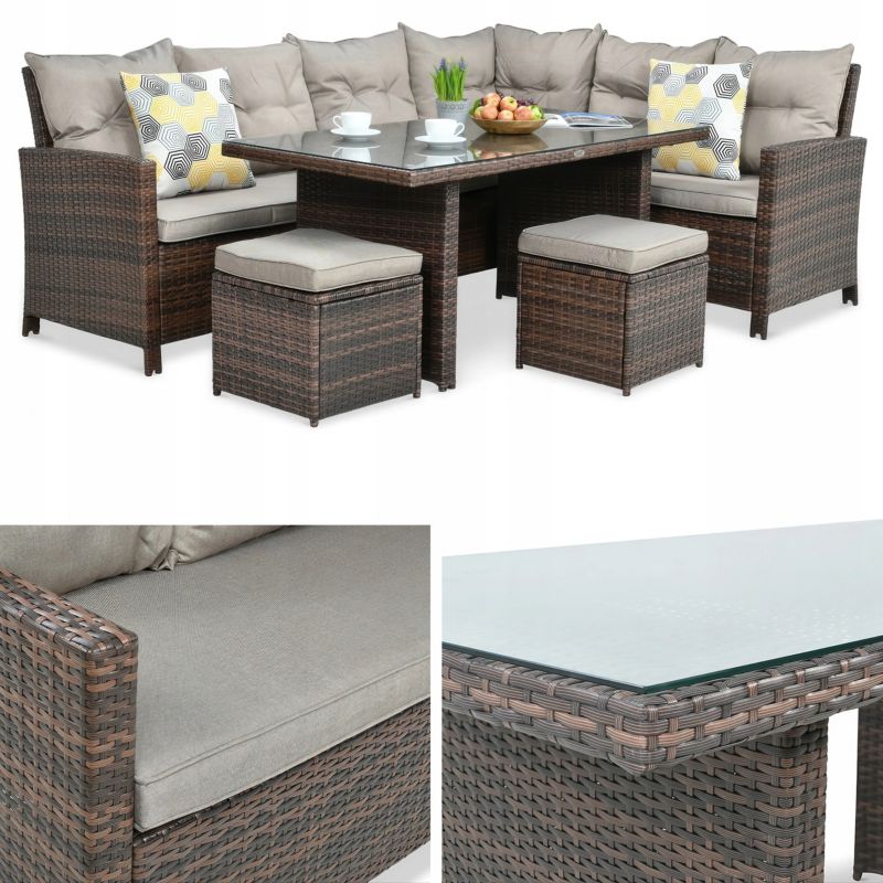 Narożnik technorattanowy IBIZA Brown 1 szt