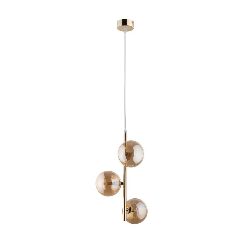 Lampa wisząca TK-Lighting Estera złota brązowe kulki szklane 3xG9 - 1szt.