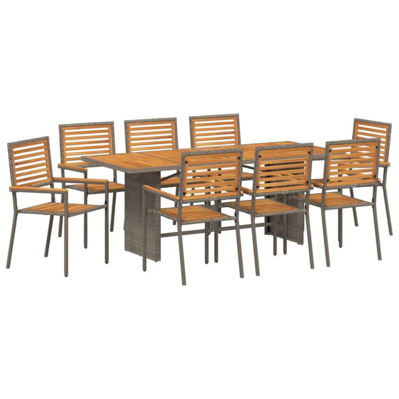 Zestaw mebli ogrodowych jadalniany WaszeMeble 8-osobowy polirattan szary WM-3365453 1 kpl