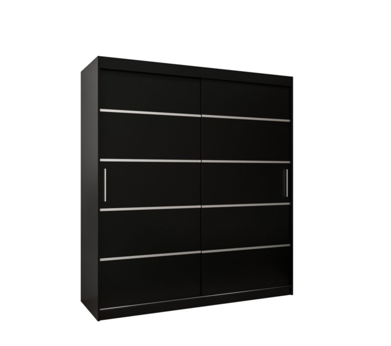 Szafa przesuwna Garderoba Abiks Verona 1 180 czarny + czarny 1 szt.