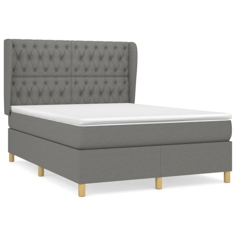 Łóżko kontynentalne WaszeMeble 140x190 cm ciemnoszara WM-3128758 1 szt.