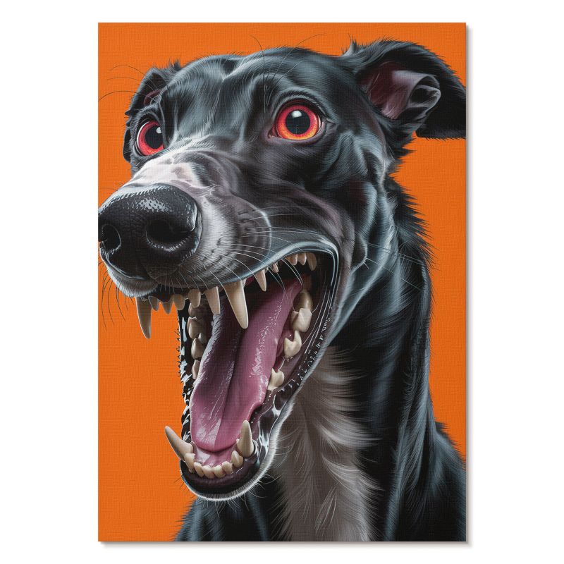 Plakat na Płótnie Tulup 42x59,4 cm (A2) Czarny pies Do salonu, sypialni, biura 1 szt.
