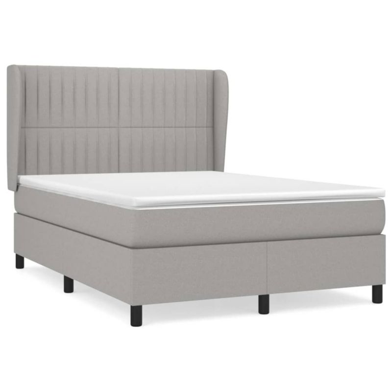 Łóżko kontynentalne WaszeMeble 140x200 cm jasnoszare WM-3128125 1 szt.