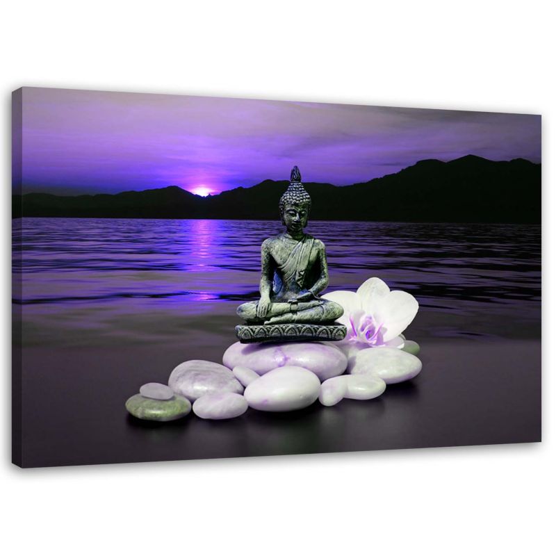 Obraz na płótnie Feeby Budda na kamieniach 120x80cm 1szt
