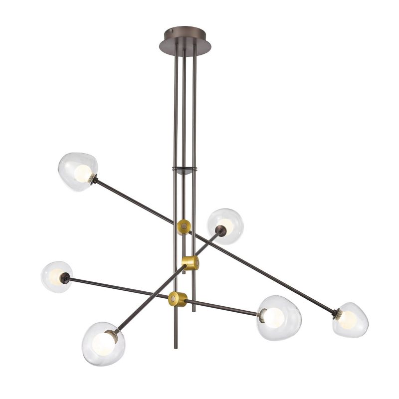 Żyrandol Italux Romily 3731 kawowo-biały-złoty nowoczesny wbudowany LED 4W 1 szt.