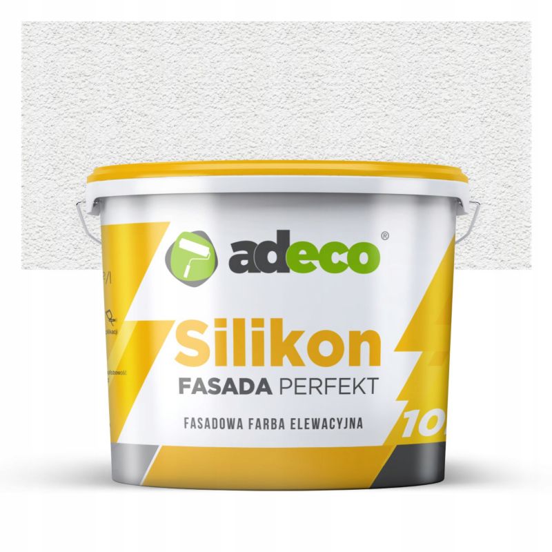 Farba silikonowa elewacyjna ścienna 10l kolor traffic white RAL9016 Adeco 1 szt.