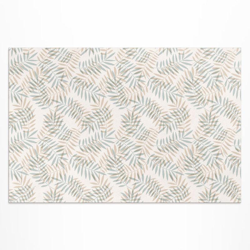 Dywan Winylowy Z Nadrukiem Wallfluent 150x225 cm Delikatne liście tropikalne wzór boho 1 szt.